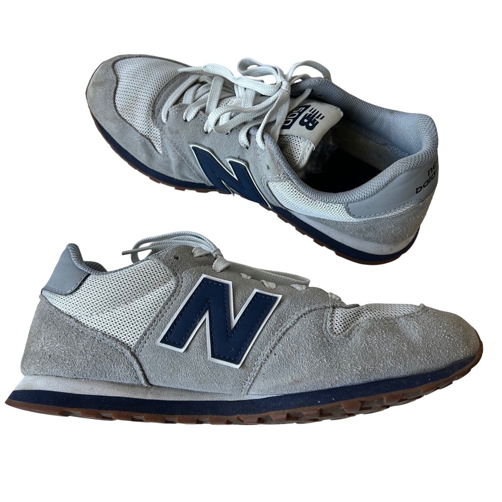 New Balance 500 Sneakers Mens US 9.5 Grey Navy Blue Suede Mesh Gorpcore Vintage